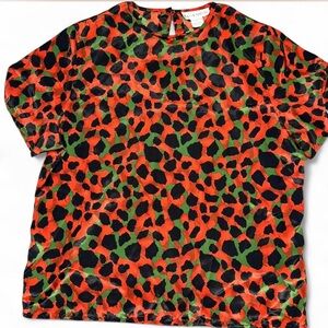 Hana sung women’s L leopard print multicolor blouse